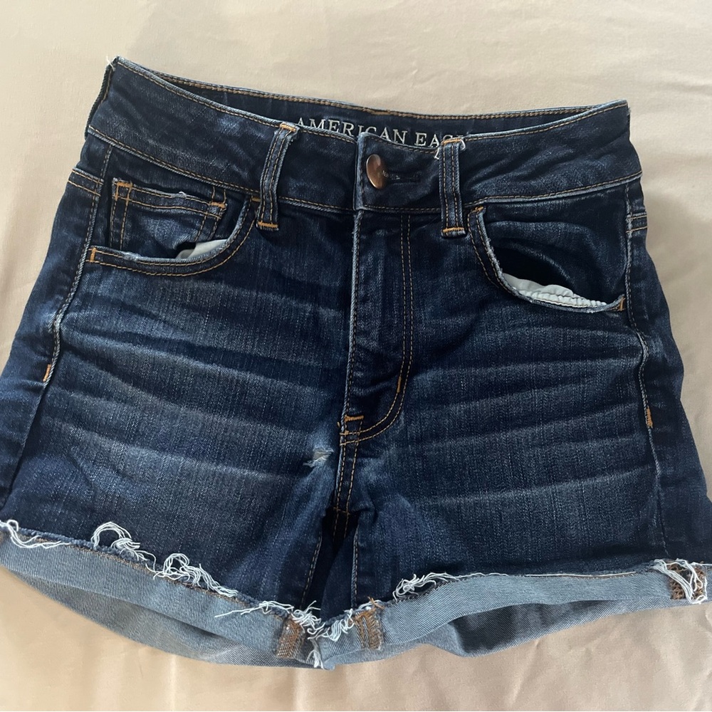 American Eagle Outfitters Women's Deep Indigo Jean Shorts